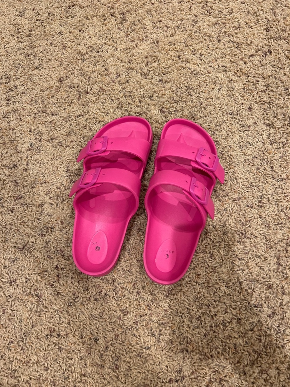 Target Women's Double Buckle Slide Sandals in Bright Pink